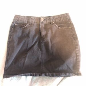 Black denim skirt